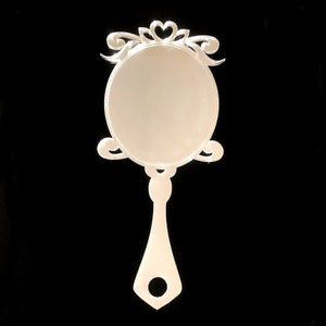 Georgian Shaped Hand Held Mirror, Vanity Safety Acrylic Mirrors (Personalised or Plain)