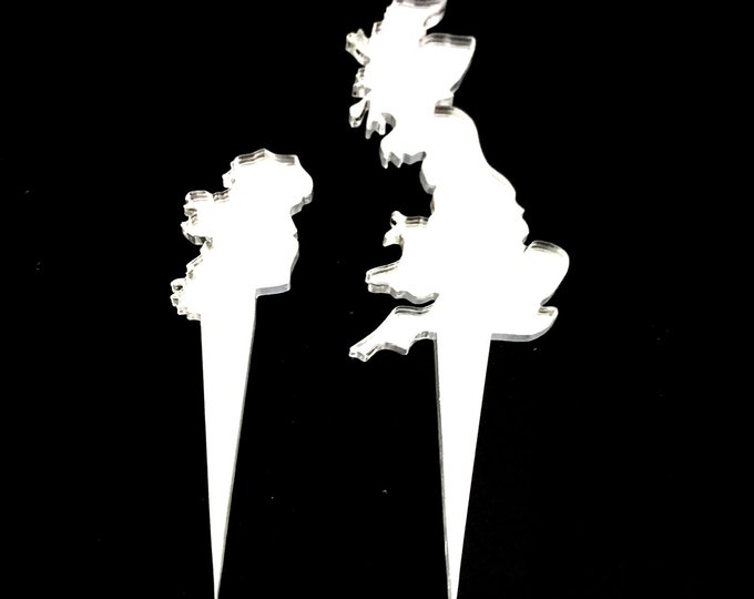 UK Map Cake Toppers: Recycled Acrylic, Bespoke Designs