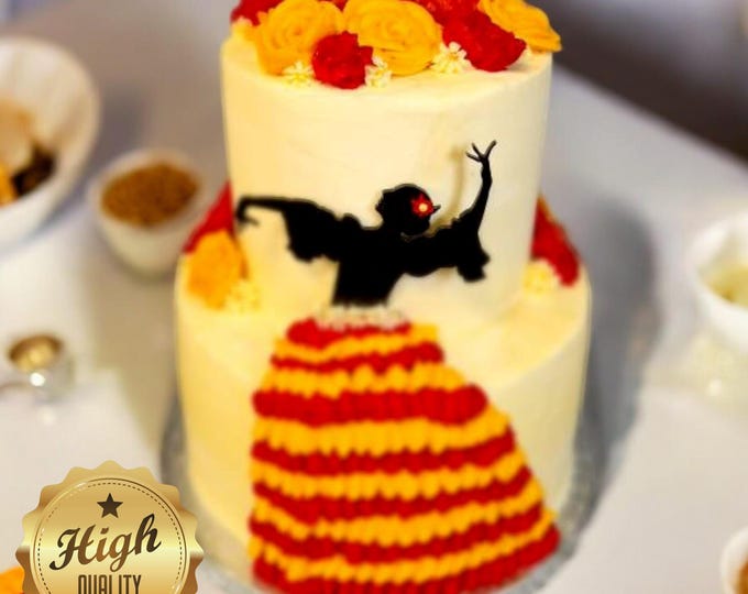 Flamenco Dancer Shaped Cake Toppers & Emblems - Several Colour Options Available, Personalised Bespoke Shapes Embellishments Made