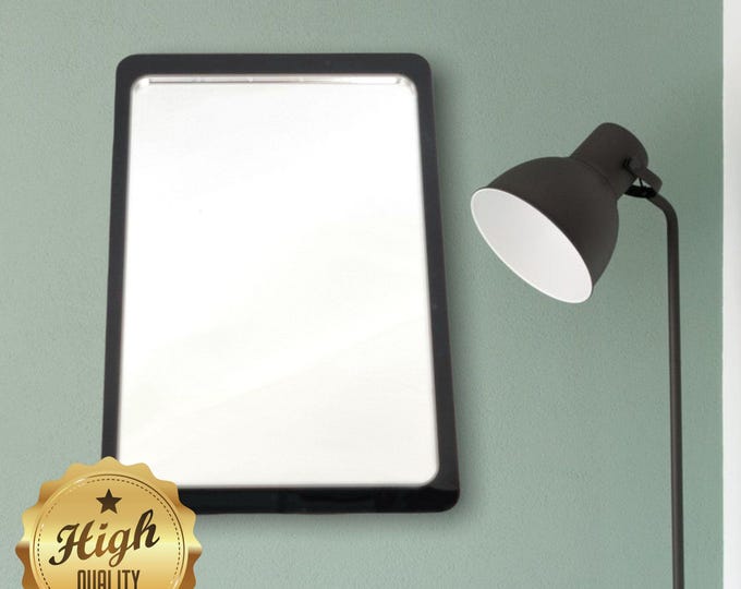 Rounded Corner Rectangle Shaped Mirrors with a Colour Frame of your choice & Hooks, Bespoke Shapes Made