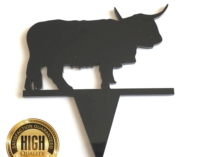 Bull Shaped Cake Toppers & Cup Cake Toppers - Several Colour Options Available, Any Bespoke Style Made, Crafting Customised