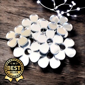 Daisy Acrylic Crafting Mirrors: Custom Colors & Sizes, Pack of 10