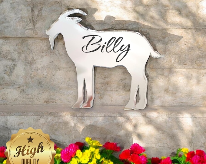 Goat Shaped Mirrors (Garden or Indoor Mirrors), Custom Colours, Sizes, Shapes, Engraving Services, Sizes up to 40cm