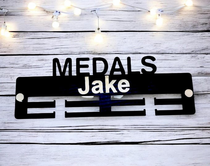 Custom Named Medal Hanger: Acrylic or Wood, Sport Award Display