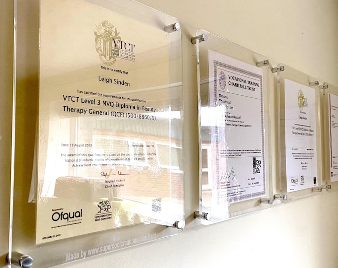 Custom Acrylic Wall Frame: Picture & Poster Display, Wood Finish