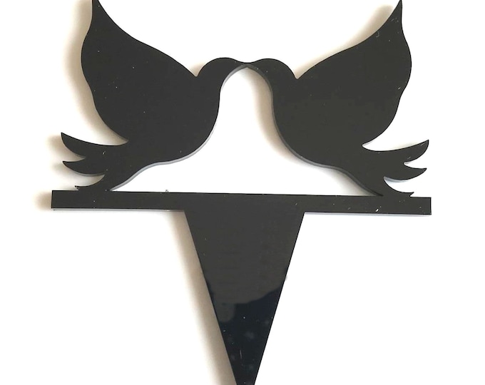 Doves Cake Topper: Acrylic Wedding Cake Decoration