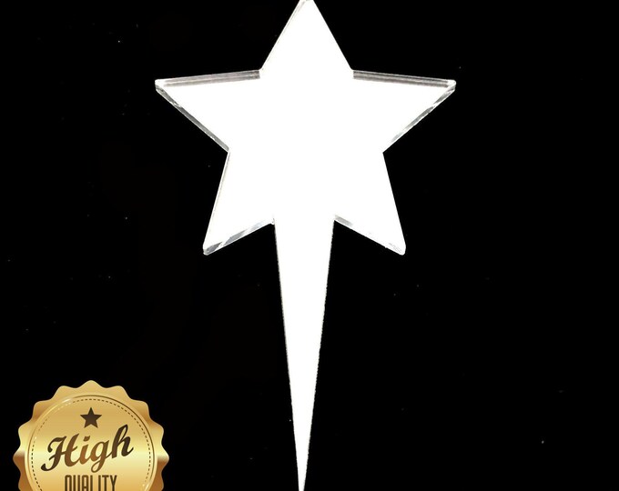 Handcrafted Bespoke Star and Cup Cake Toppers - Vibrant Colors, Eco-Friendly, Recycled Acrylic - Custom Sizes, Laser Cut Design