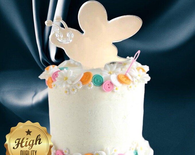 Bumble Bee Cake Topper: Recycled Acrylic Cupcake Decoration