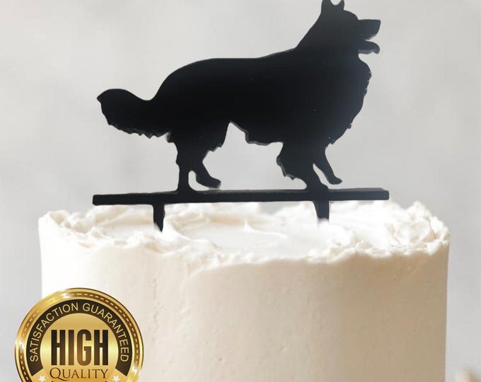 Any Dog Breed / Shape Cake Topper Made in many colours and sizes - Personalised Birthday / Anniversary Engraving Options.