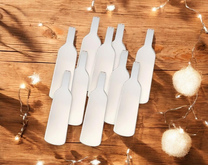 Bottle Shaped Acrylic Craft Mirrors: Custom Colors & Sizes (Pack of 10)