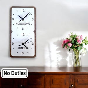 Custom Vertical Time Zone Clock: Personalized Colors & Names