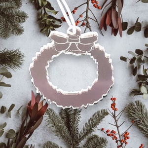 Round Christmas Wreath Shaped Decorations, Custom Colours and Woods, Bespoke shapes & Sizes made