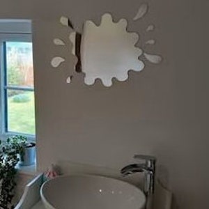 Puddle Shaped Mirrors with Six Splashes Bespoke Sizes and Engraving Options image 7