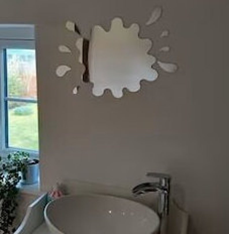 Puddle Shaped Mirrors with Six Splashes Bespoke Sizes and Engraving Options image 7
