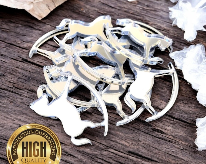 Rocking Horse Shaped Crafting Mirrors, Custom Colours, Woods, Sizes, Shapes, (Holes for Jewellery or hoops for invites) Packs of 10
