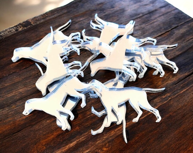 Pointer Dog Acrylic Crafting Mirrors: Custom Colors & Sizes, Pack of 10