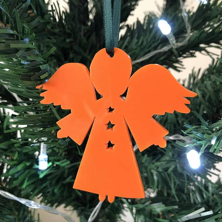 Angel Stars Christmas Xmas Tree Decorations In White Red Lime