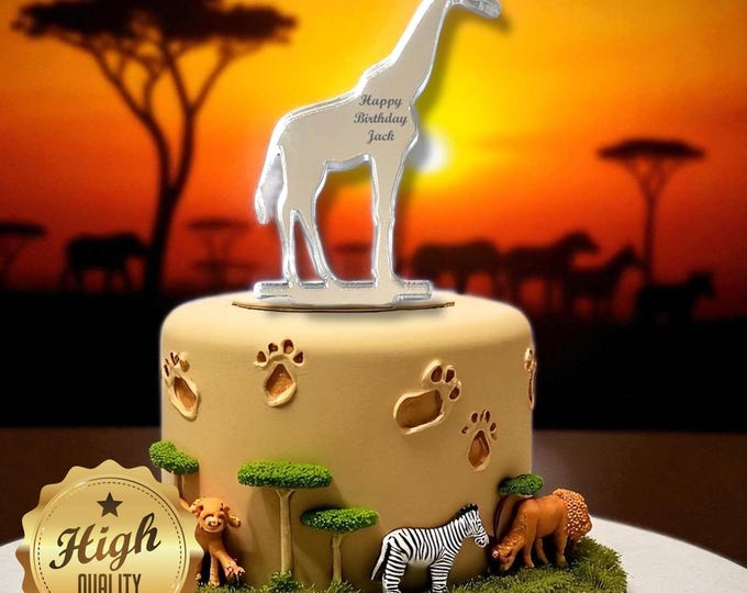 Giraffe Cake Topper: Acrylic Cupcake Decoration