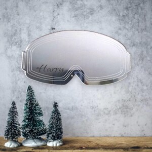 Pair of Ski Goggles Shaped Wall Mirrors, Custom Colours, Sizes, Shapes, Engraving Services sizes up to 40cm