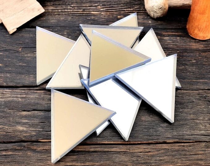 Triangle Craft Mirrors: Acrylic Shapes for Jewelry & Crafts (Pack of 10)