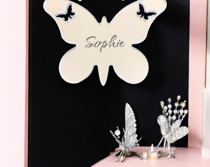 Butterfly Wall Mirror: Custom Acrylic Nursery Decor (40cm-80cm)