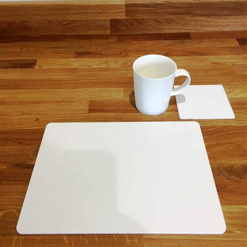 Rectangle Placemats or Placemats & Coasters in White Gloss Etsy