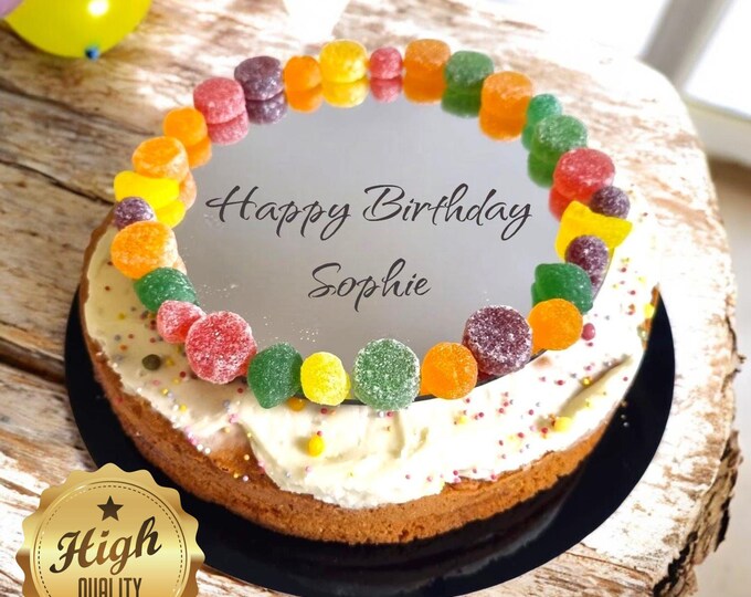 Cake Decoration Mirrors (Reusable, food safe), Many Sizes, Plain or Engraved, Shapes & Colour Options, Bespoke Made