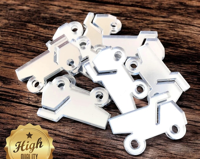 Dumper Truck Acrylic Crafting Mirrors: Custom Colors, Sizes, Shapes - Pack of 10