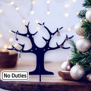 Personalisierbarer Schmuckbaum Ständer: Acryl Ring & Ohrring Halter