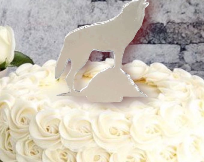Wolf Cake Topper: Acrylic Animal Party Decorations