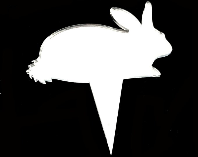 Rabbit Cake Topper: Recycled Acrylic, Custom Colors & Sizes