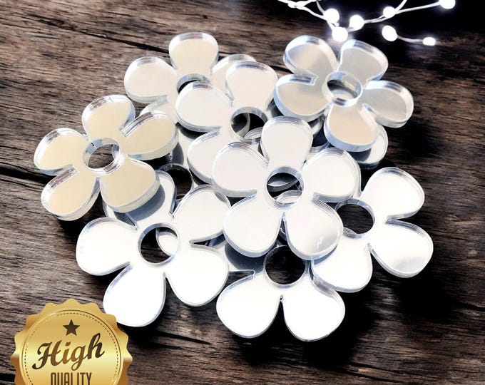 Daisy Acrylic Crafting Mirrors: Custom Colors & Sizes, Pack of 10