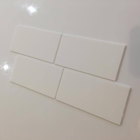 White Gloss Acrylic Rectangle Crafting Mosaic Wall Tiles Sizes 1cm To 25cm 1 10