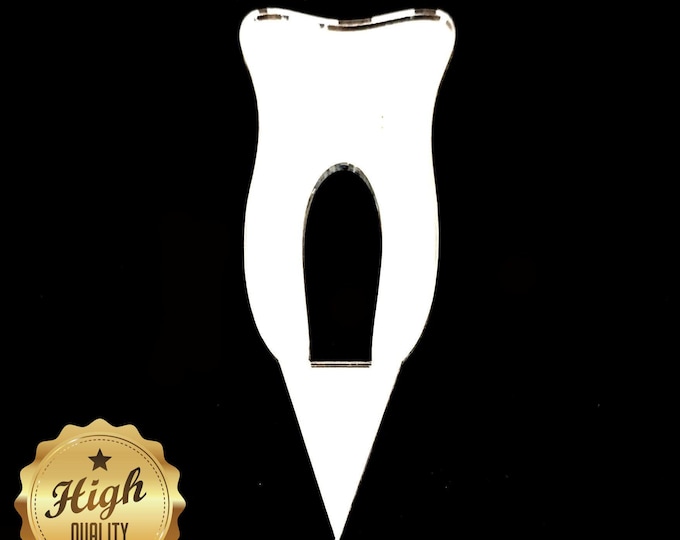 Eco-Friendly Bespoke Custom Tooth Cake Topper with Recycled Acrylic - Many Colors & Sizes Available