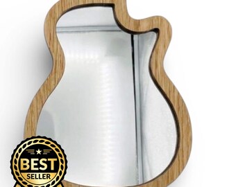 Customizable Oak, Walnut, Cherry Veneer Mirror, Shatterproof Acrylic, Laser Polished