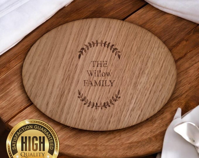 Oval Wooden Placemats & Coasters - Custom Sizes, Shapes, Colours and Engraving Services