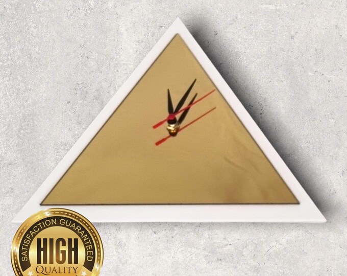 Triangle Shaped Clocks - Two Colour Clock, Many colou choices and Bespoke Shapes & Sizes Made
