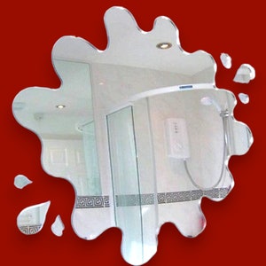Puddle Shaped Mirrors with Six Splashes Bespoke Sizes and Engraving Options image 2