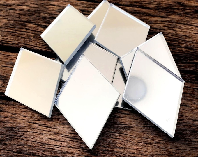 Diamond Acrylic Craft Mirrors: Custom Colors & Sizes, Pack of 10