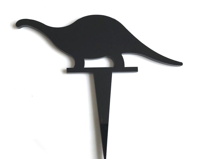 Brontosaurus Cake Topper: Recycled Acrylic Dinosaur Cupcake Toppers