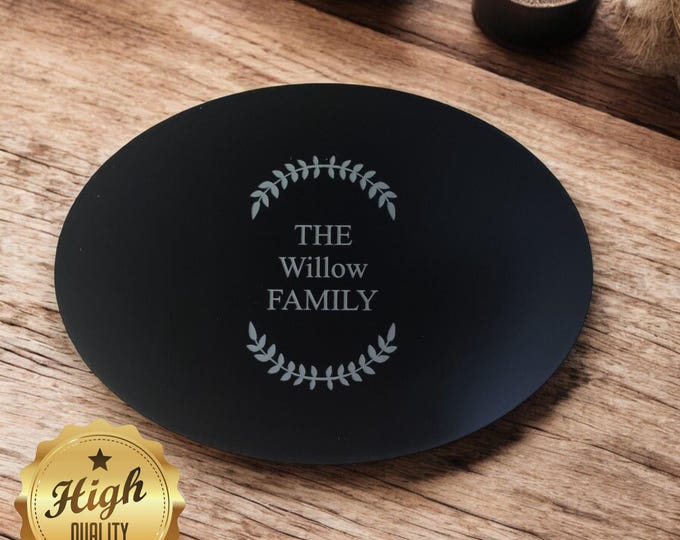 Oval Worktop Savers / Table Protectors / Placemats in Gloss or Matt Finish Acrylic, Custom Colours, Sizes, Shapes, Plain or Engraved