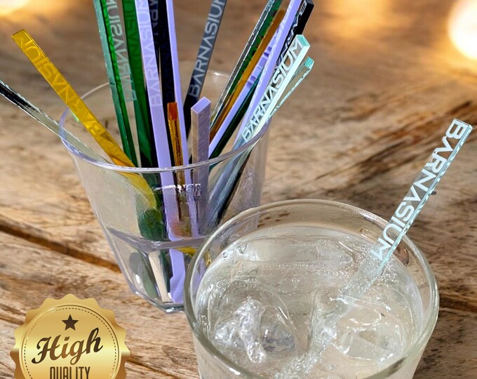 Bespoke Acrylic Cocktail Stirrers, Engravings & Custom Colors | Reusable, Eco-Friendly Designs | Personalized for Weddings, Events - Gifts