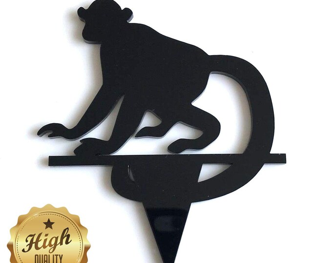 Custom Monkey Cake Topper: Laser Cut Acrylic, Bespoke Style