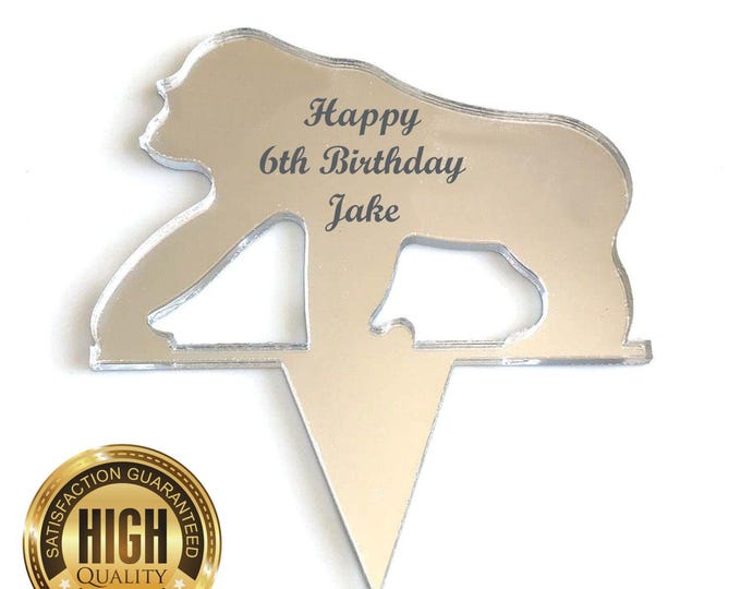 Gorilla Shaped Cake Toppers & Cup Cake Toppers - Several Colour Options Available, Any Bespoke Style Made, Crafting Customised