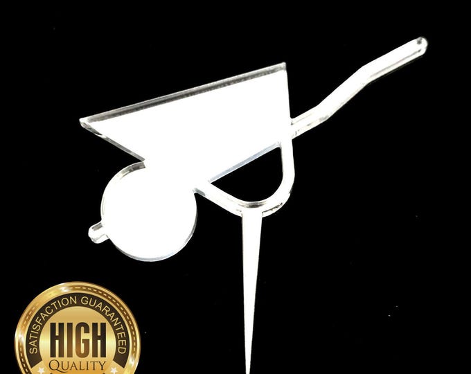 Wheelbarrow Shaped Cake Toppers & Cup Cake Toppers - Several Colour Options Available, Any Bespoke Style Made, Crafting Customised