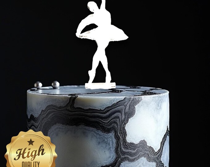 Exquisite Dancing Ballerina Cake Toppers - Bespoke Designs in Various Colors, Eco-Friendly Acrylic, Handcrafted in Kent, UK