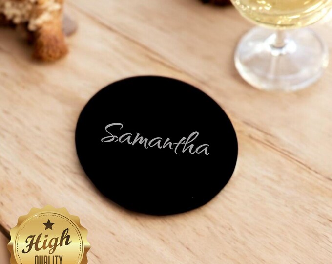 Round Circle Shaped Coasters, Custom Matt or Gloss Finish Colours, Sizes, Shapes, Engraved or Plain