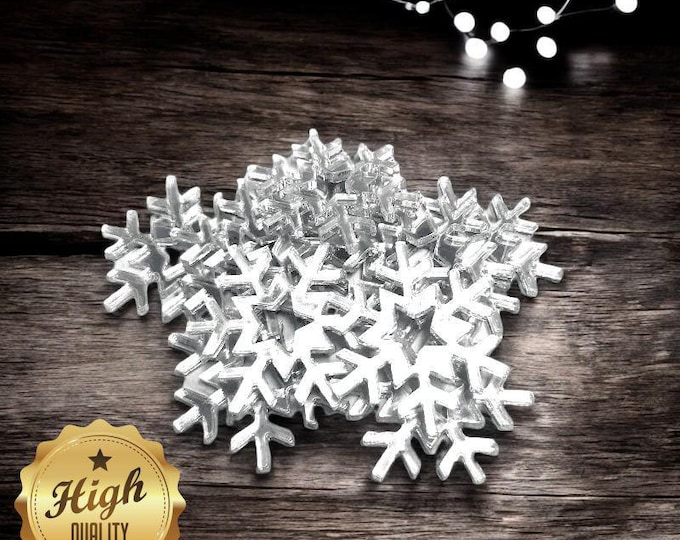 Snowflake Crafting Mirrors: Acrylic Shapes for Jewelry, Invitations - Pack of 10