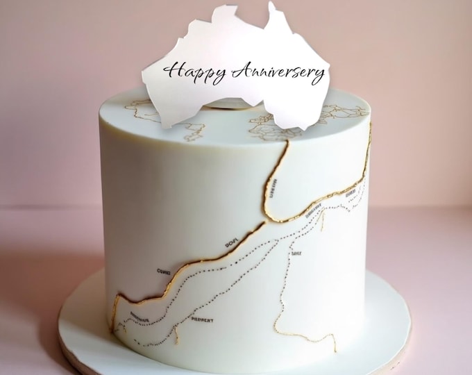 Australia Map Cake Topper: Bespoke Acrylic Cake Decoration