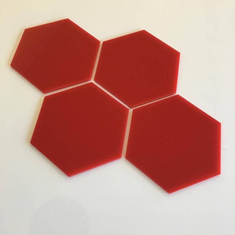 Red Gloss Acrylic Hexagon Crafting Mosaic Wall Tiles Bespoke Red Gloss Acrylic Hexagon Crafting Mosaic Wall Tiles Bespoke Sizes 1cm To 20cm 1 7 9